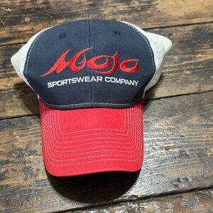 Mojo Sportswear Company Men’s Trucker Cap - Navy, Red & White